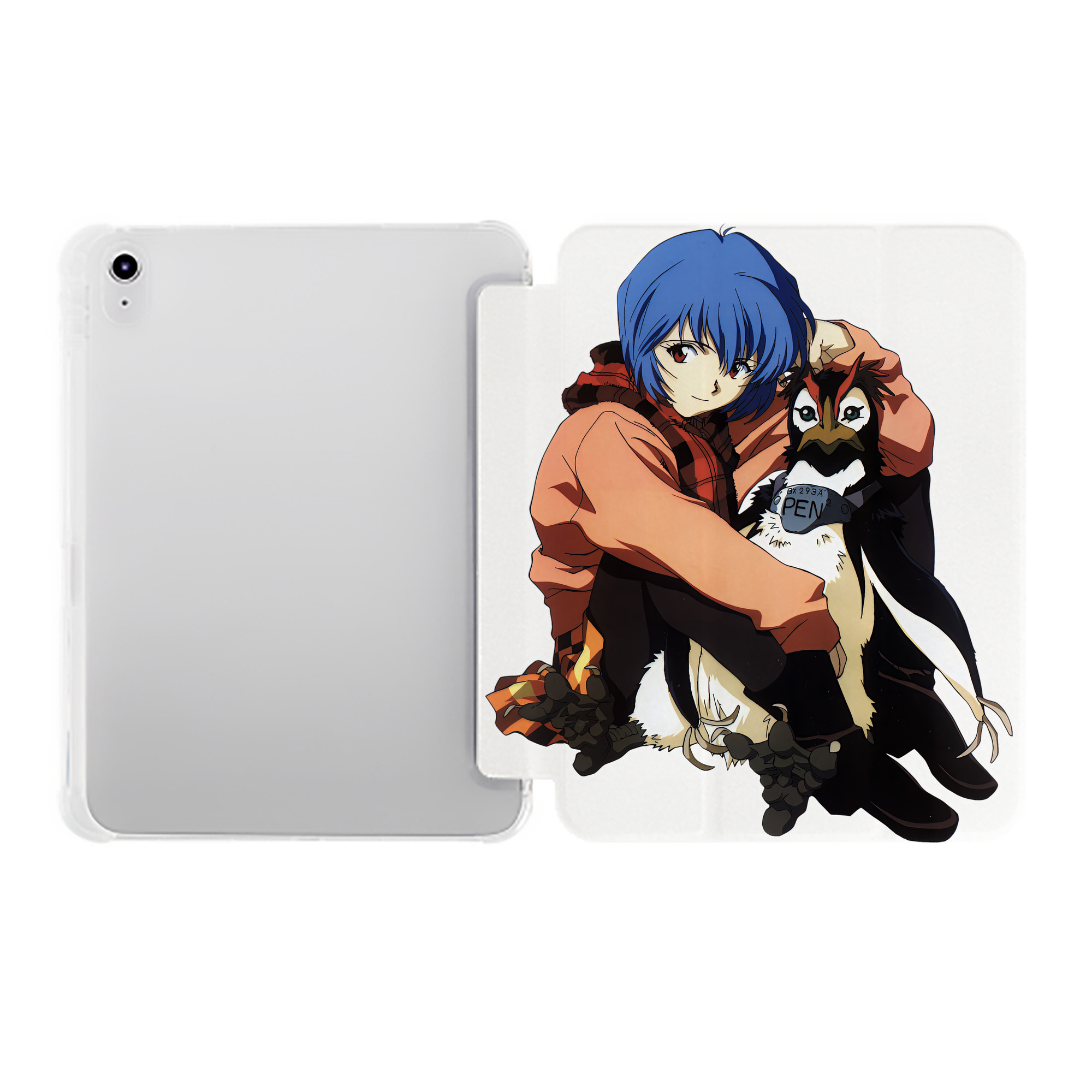 （画像用） EVA 新世紀エヴァンゲリオン IPad ケース ペン収納付き 三つ折りスタンド PUレザー×シリコン 対応機種9.5/10.5/10.9インチ